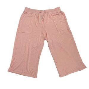 NWT Ambrielle Seashell Pink Crop Flare Pajama Pants Size XL Women's
